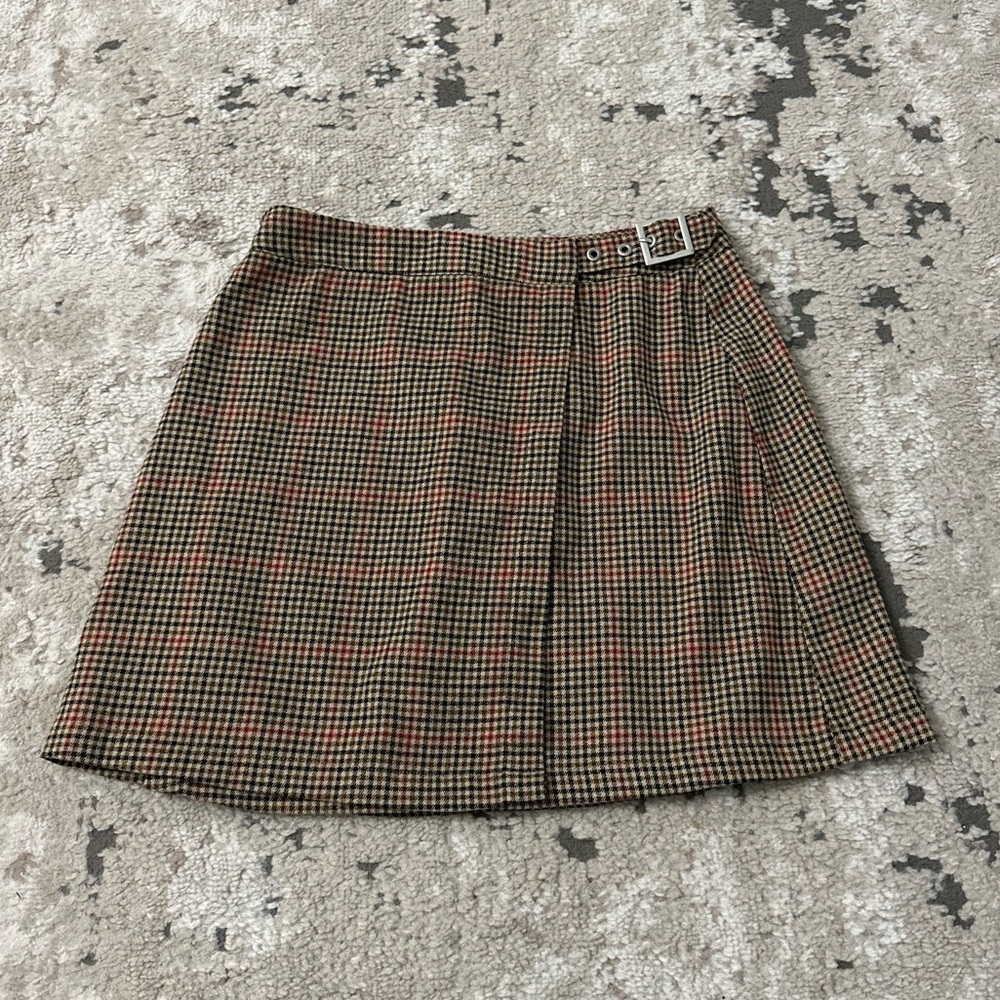 John Galt Plaid Mini Skirt One Size